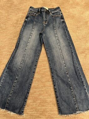 Risen jeans Wide Leg Dark Wash Jeans -inseam  25